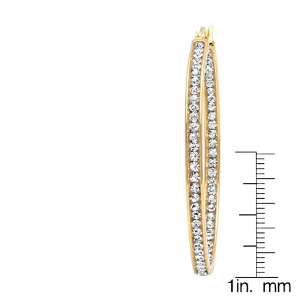 CZ Oval Hoop Earrings