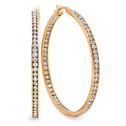 CZ Oval Hoop Earrings