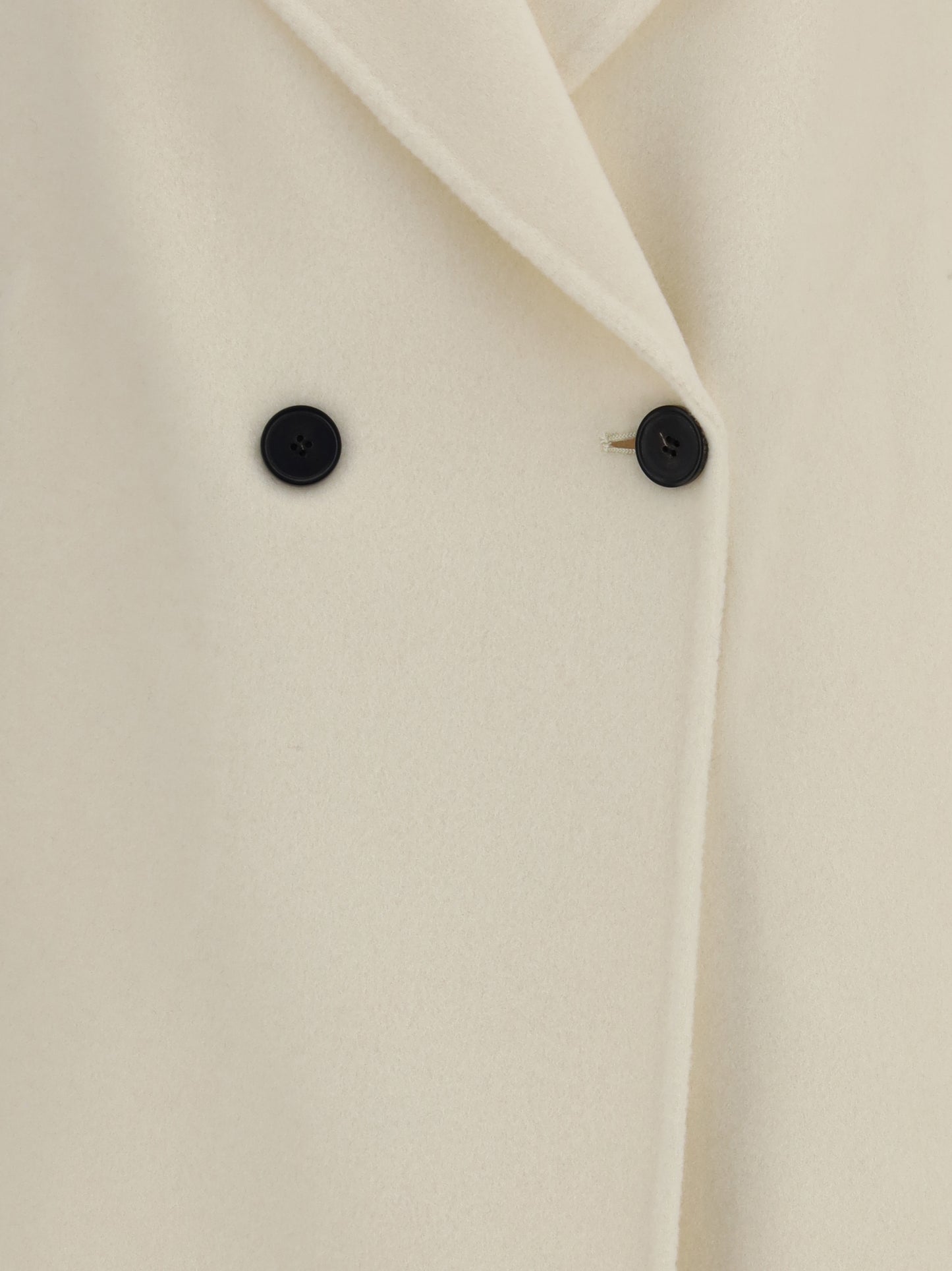 Double-Breasted Long Coat Cream