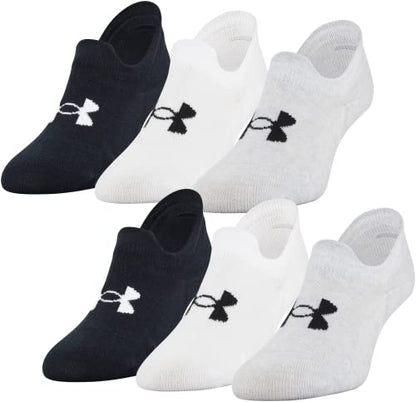 Under Armour Men's Essential Ultra Low Tab Socks 6-Pack - Grey/White/Black