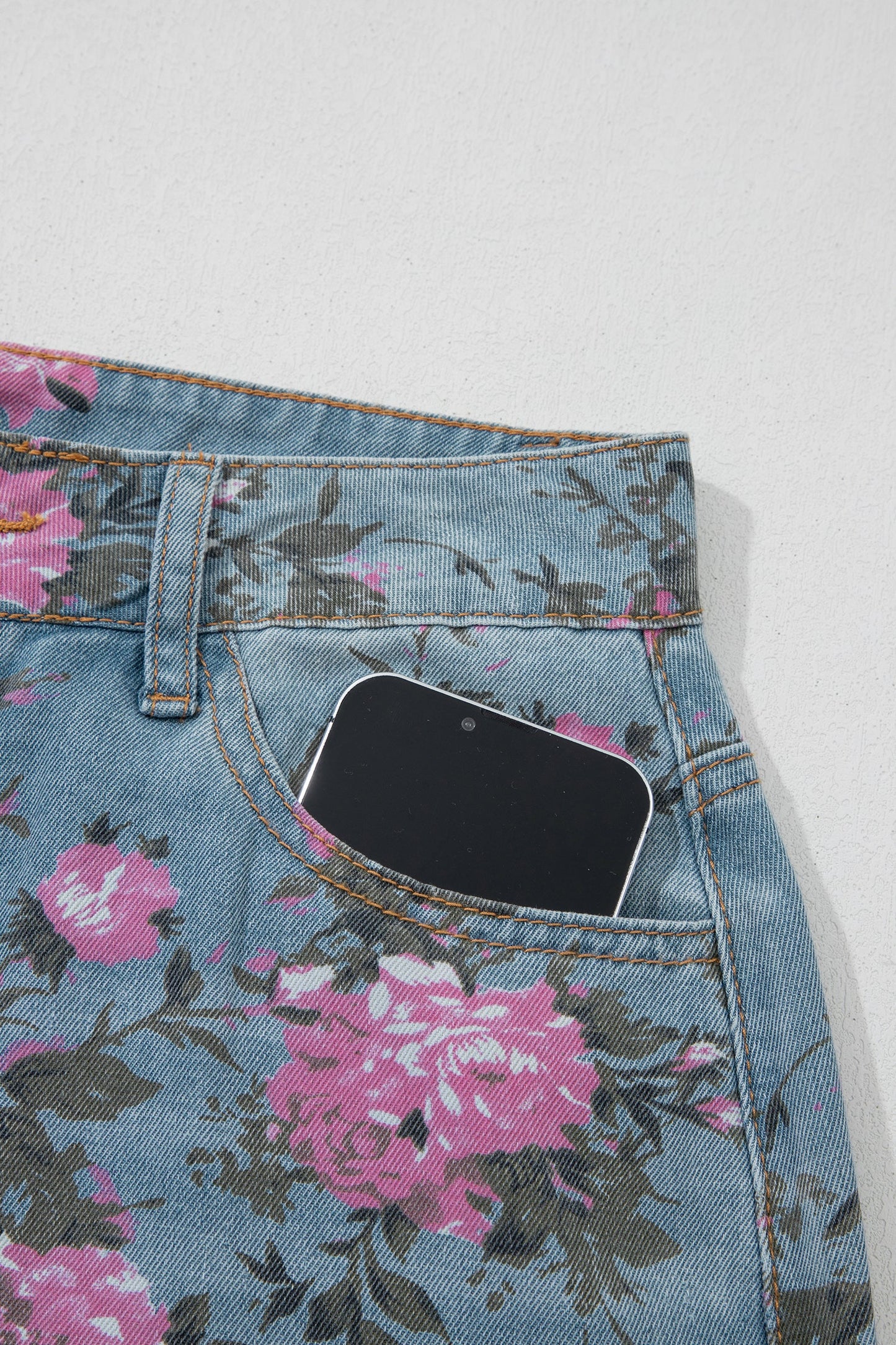 Threaded Pear Esme Floral Print Bootcut Jeans