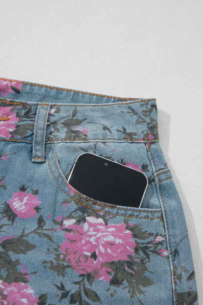 Threaded Pear Esme Floral Print Bootcut Jeans