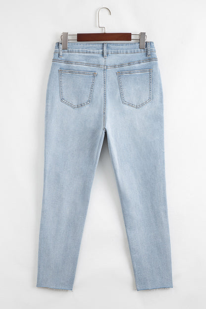 Threaded Pear Kimberly Length Distressed Skinny Jeans