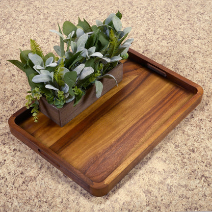 Kalmar Home Large Rectangular Serving Tray - Solid Bottom