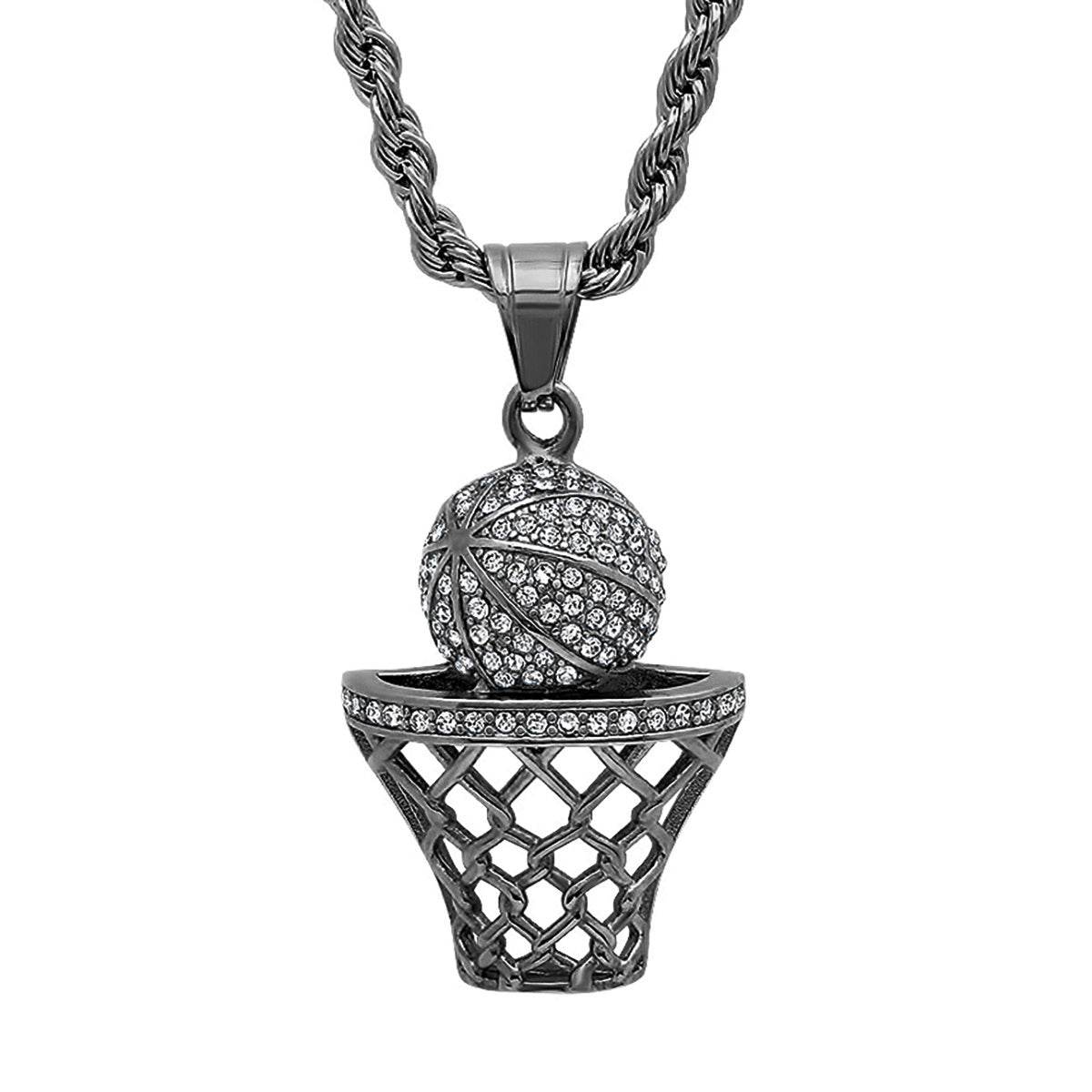 SWISH Basketball Pendant Necklace