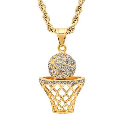 SWISH Basketball Pendant Necklace