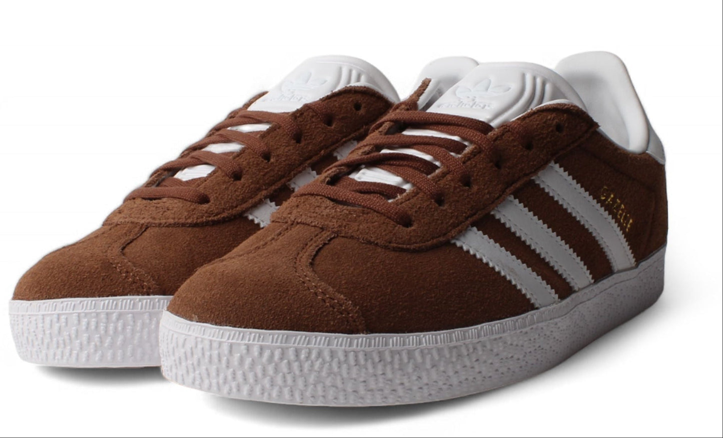adidas Grade School Gazelle 'Preloved Brown Cloud White Gold Metallic Gs' Sneakers