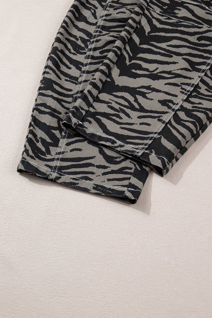 Threaded Pear Hunter Printed Wide Leg Jeans
