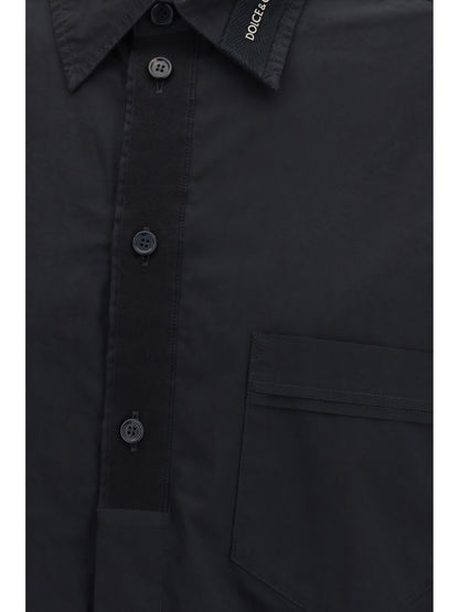 Cotton Shirt With Pockets Black