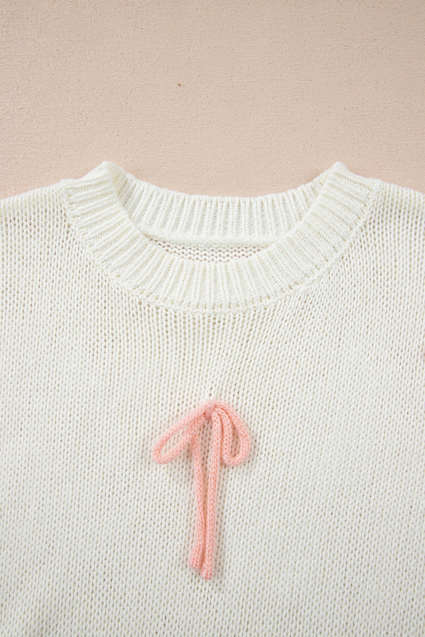 Threaded Pear Malani Bow Knot Loose Sweater