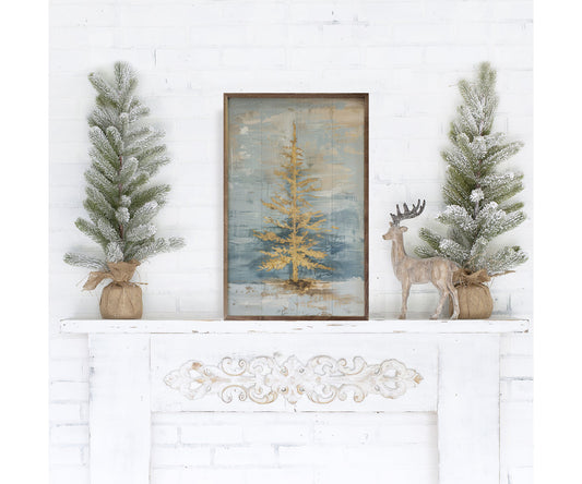 Kendrick Home Distressed Gold Tree II By Petals Prints Design