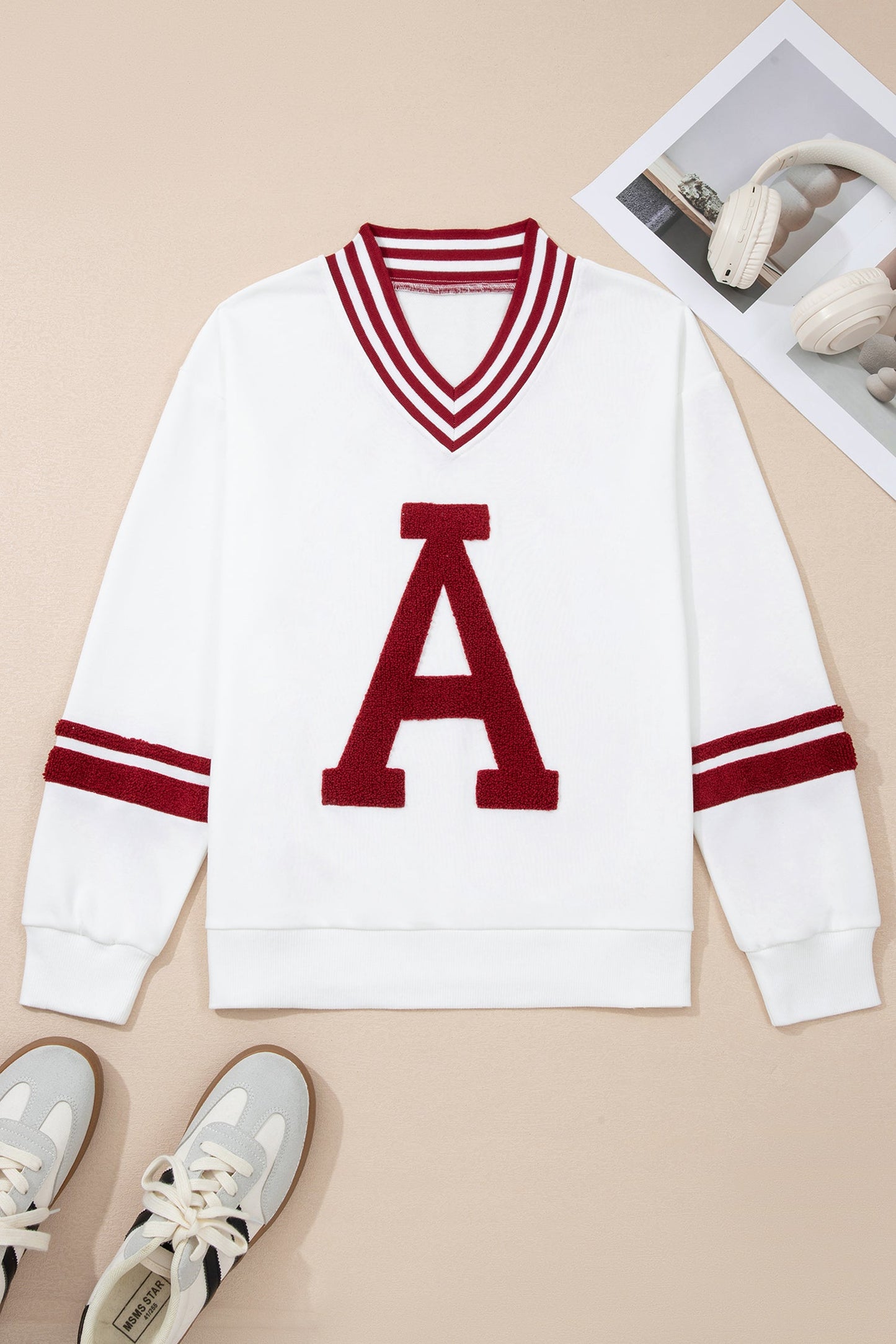 Threaded Pear Esme Striped Puff Sleeve Sweatshirt