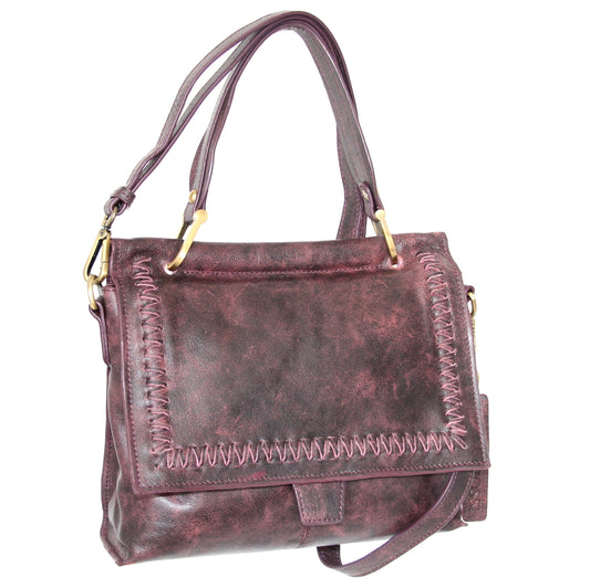 Cleopatra Satchel in Burgundy