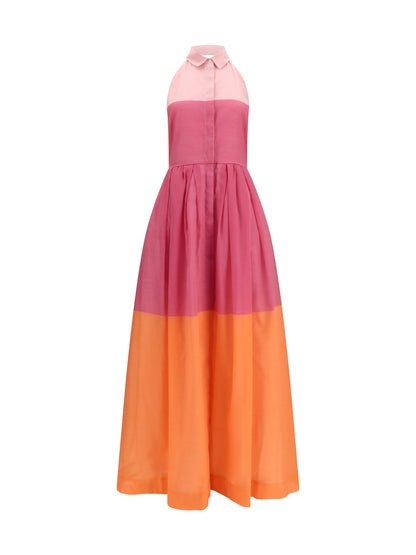 Dress Eglelong Orange/Pink Silk-Cotton