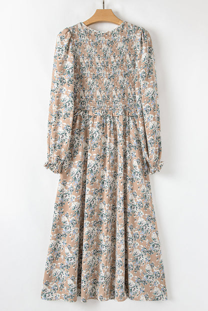 Threaded Pear Indy Puff Sleeve Long Dress