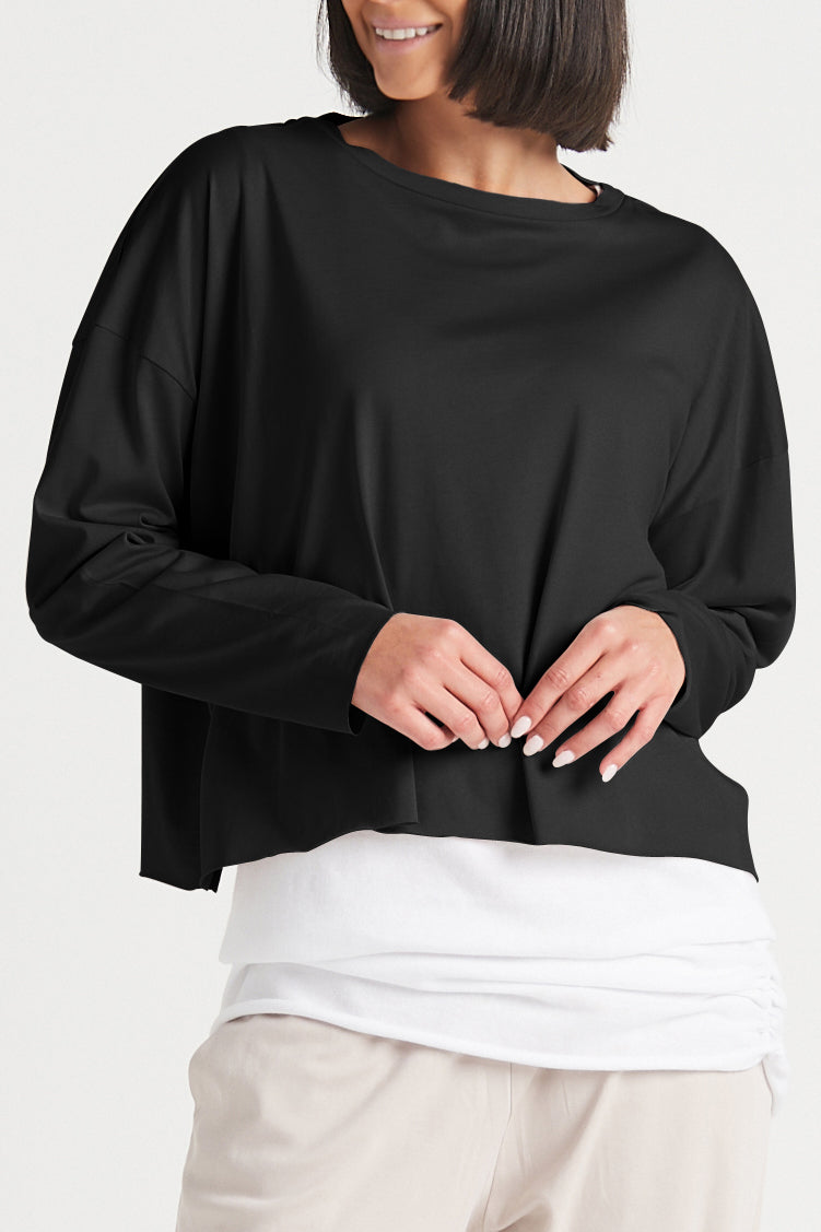Pima Cotton Mini Luxury Boxy T-Shirt - Black