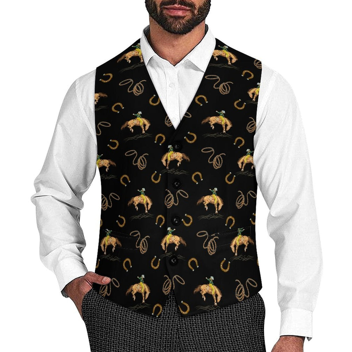 Baha Ranch Rodeo Cowboy Men's Sleeveless Suit Vest
