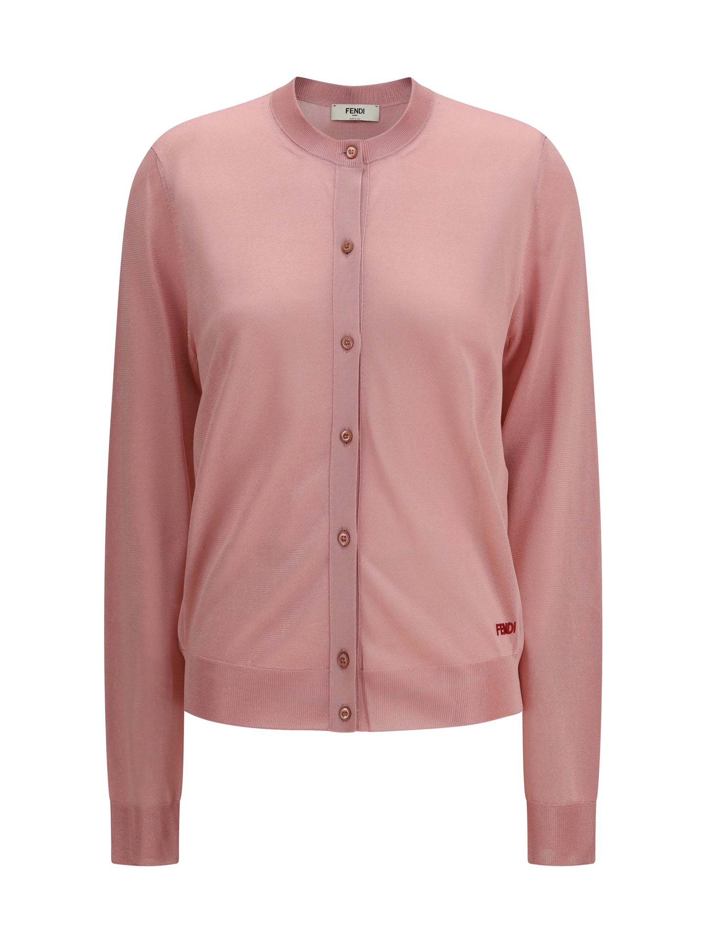 Crewneck Cardigan Viscose Pink