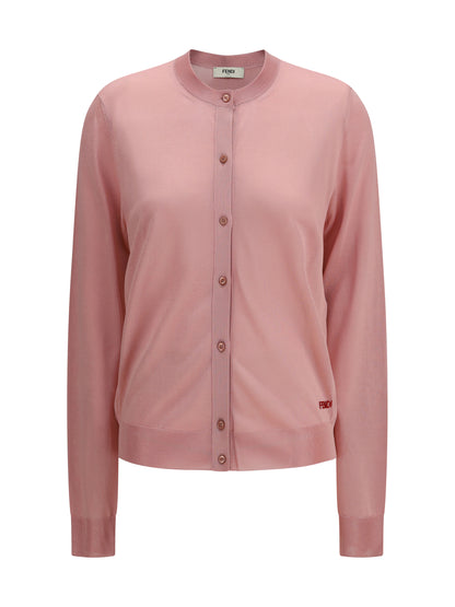 Crewneck Cardigan Viscose Pink