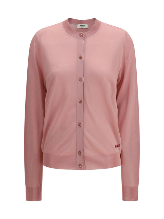 Crewneck Cardigan Viscose Pink