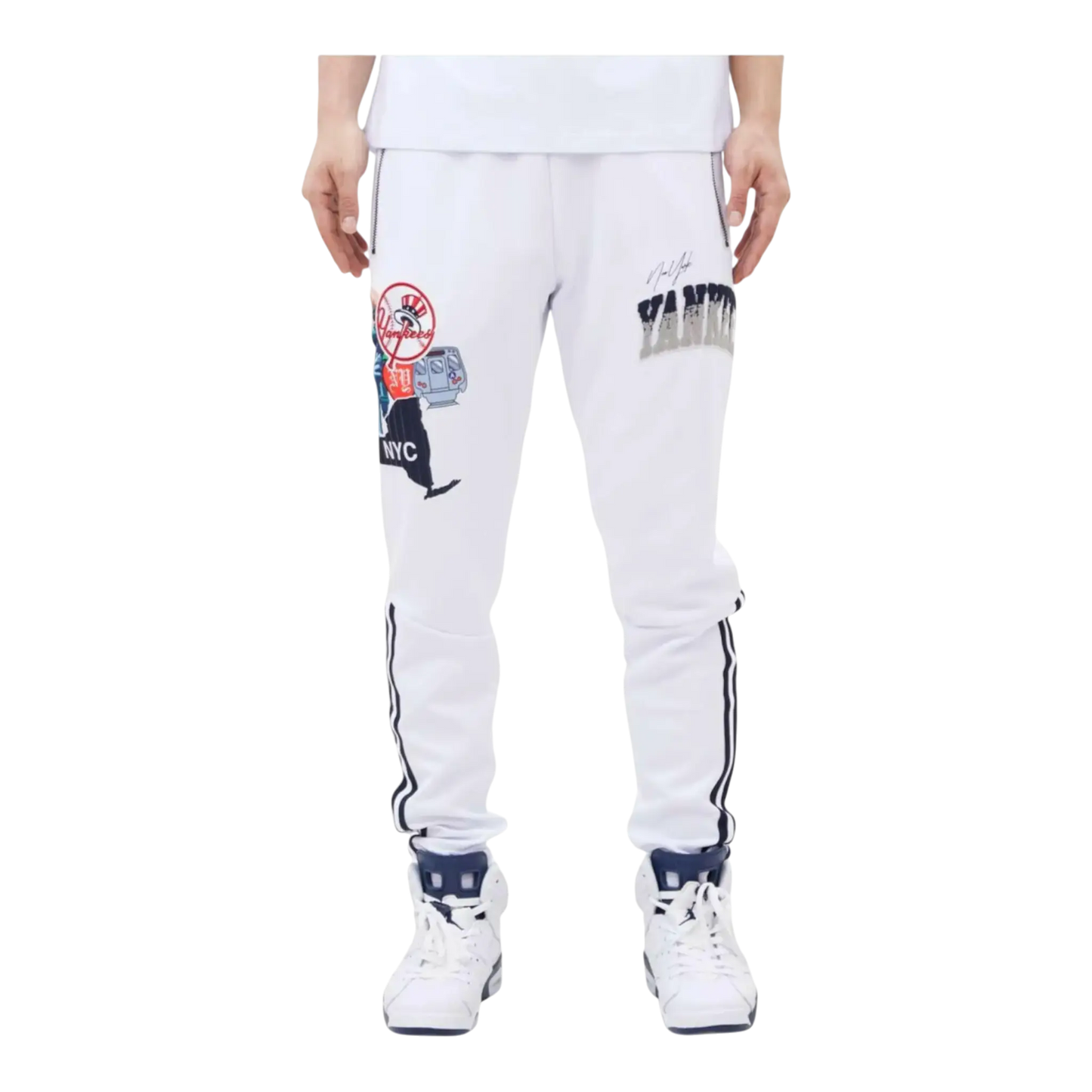 Pro Standard New York Yankees Home Town Men Track Pants White