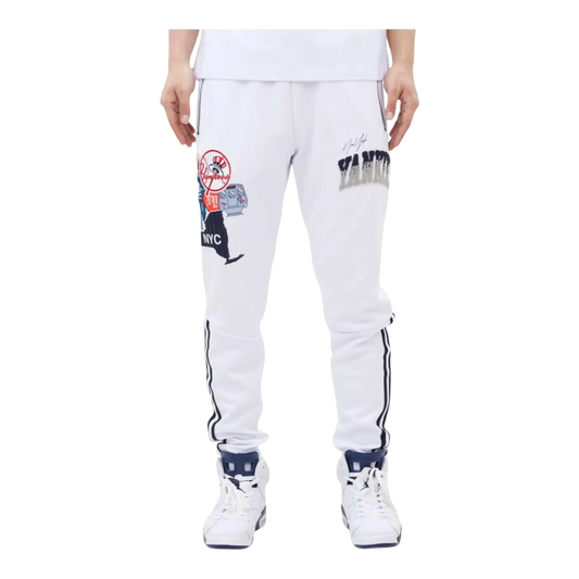 Pro Standard New York Yankees Home Town Men Track Pants White