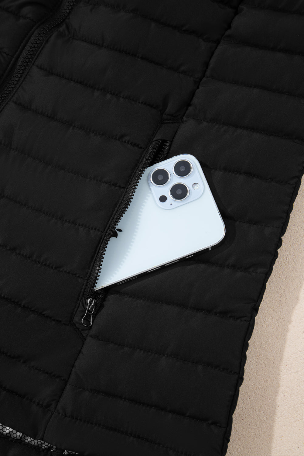 Threaded Pear Harper Quilted Zipped Puffer Vest