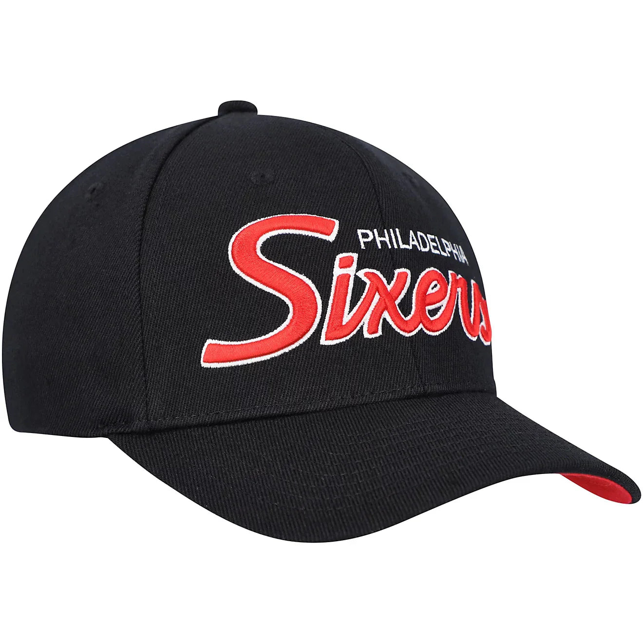 Mitchell & Ness Men's NBA Team Script 2.0 Stretch Snapback 76Ers Snapback Caps
