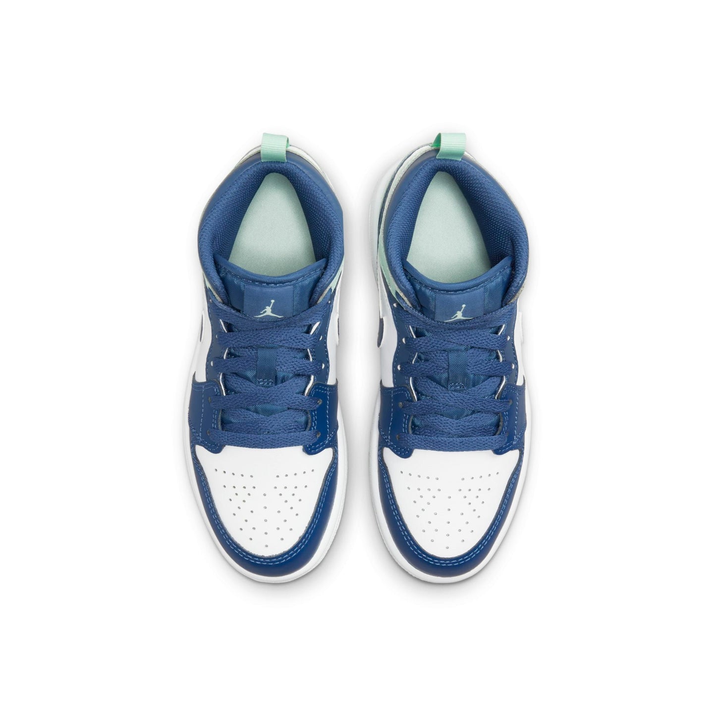 Air Jordan Preschool Retro 1 Mid 'Mystic Navy Mint Foam' Ps Sneakers