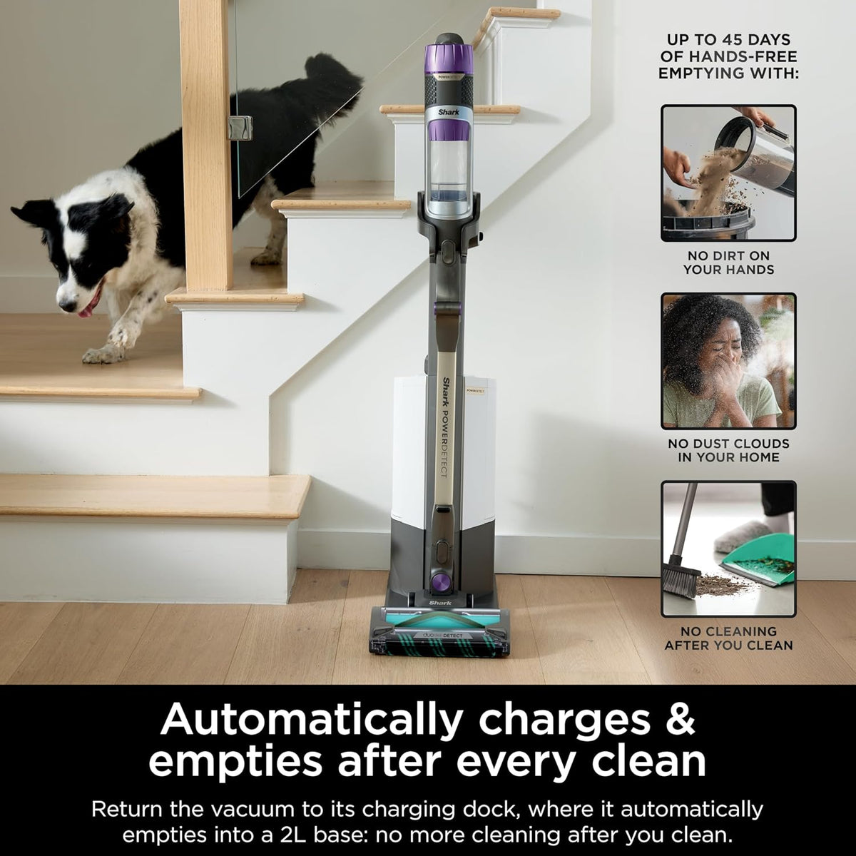 Shark Ip3251 Cordless Vacuum Cleaner Powerdetect Clean and Empty System Dark Gray WS1
