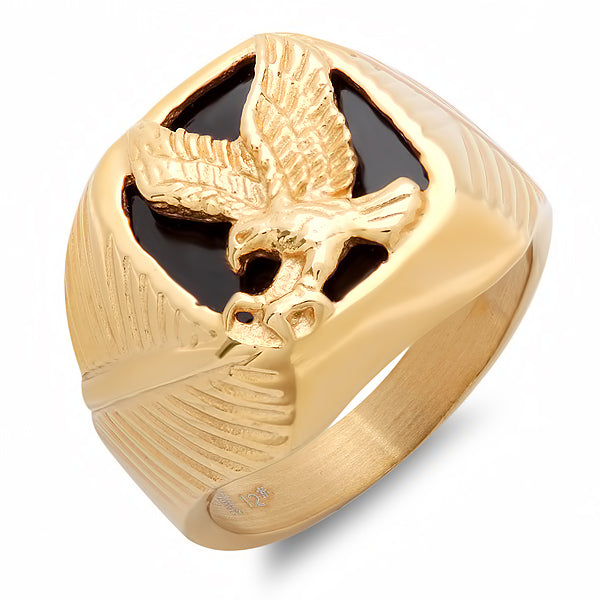 Black Onyx Eagle Statement Ring