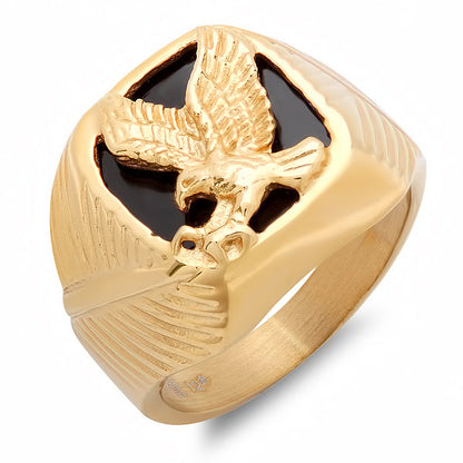 Black Onyx Eagle Statement Ring