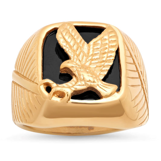 Black Onyx Eagle Statement Ring