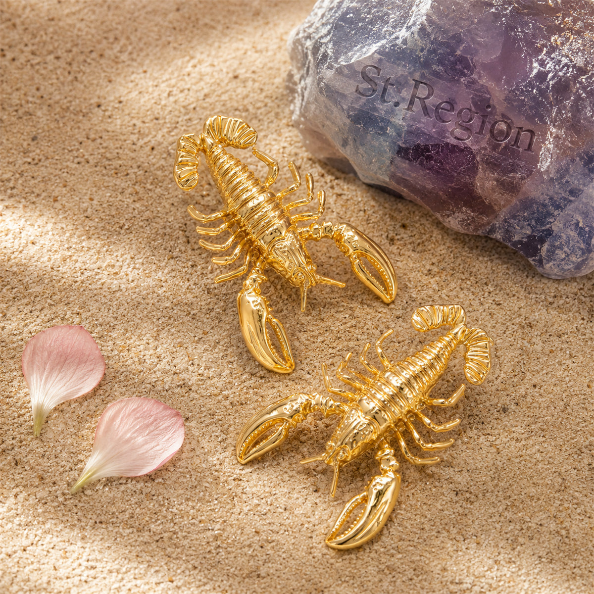 Goldtone Lobster Dangle Earrings