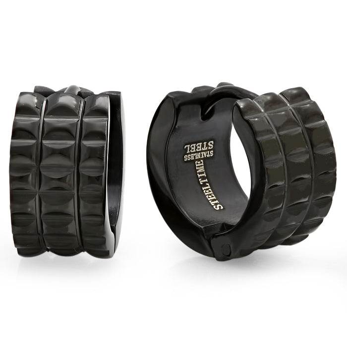 Punk Rock Studded Huggie Earrings