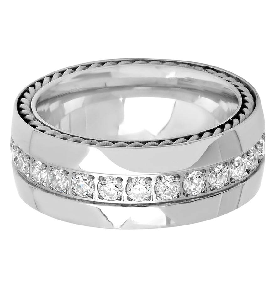 CZ Rope Accent Ring
