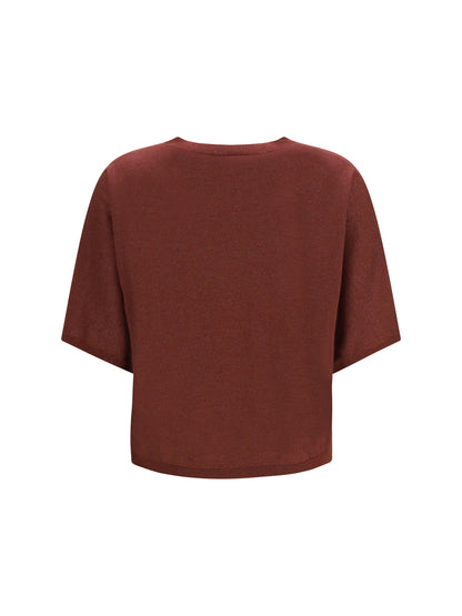 Short-Sleeve Cashmere and Silk Sweater