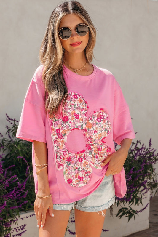 Threaded Pear Adriana Big Flower Oversize Tee