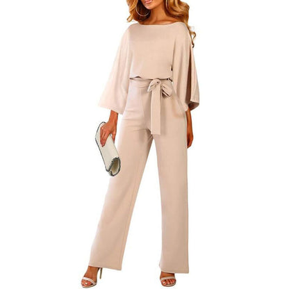 Solid Color Slim Fitting long sleeve jumpsuits for women