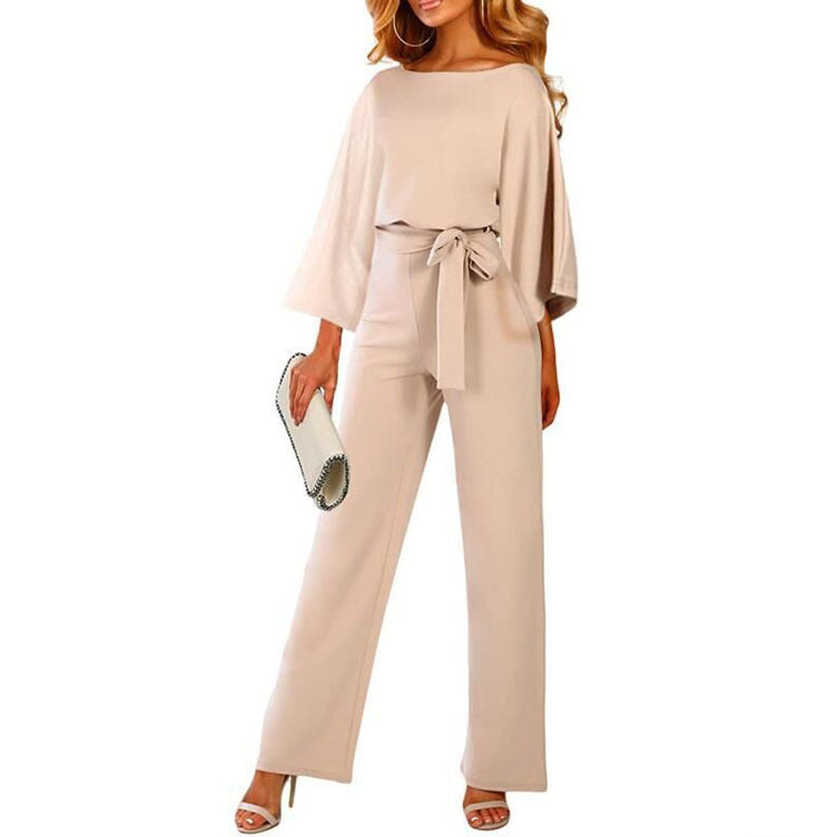 Solid Color Slim Fitting long sleeve jumpsuits for women