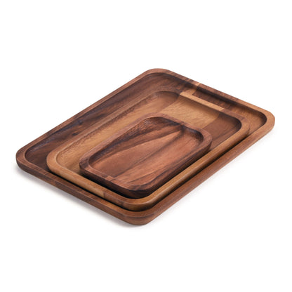 Kalmar Home Set of 3 Acacia Plates - 1 Each Size