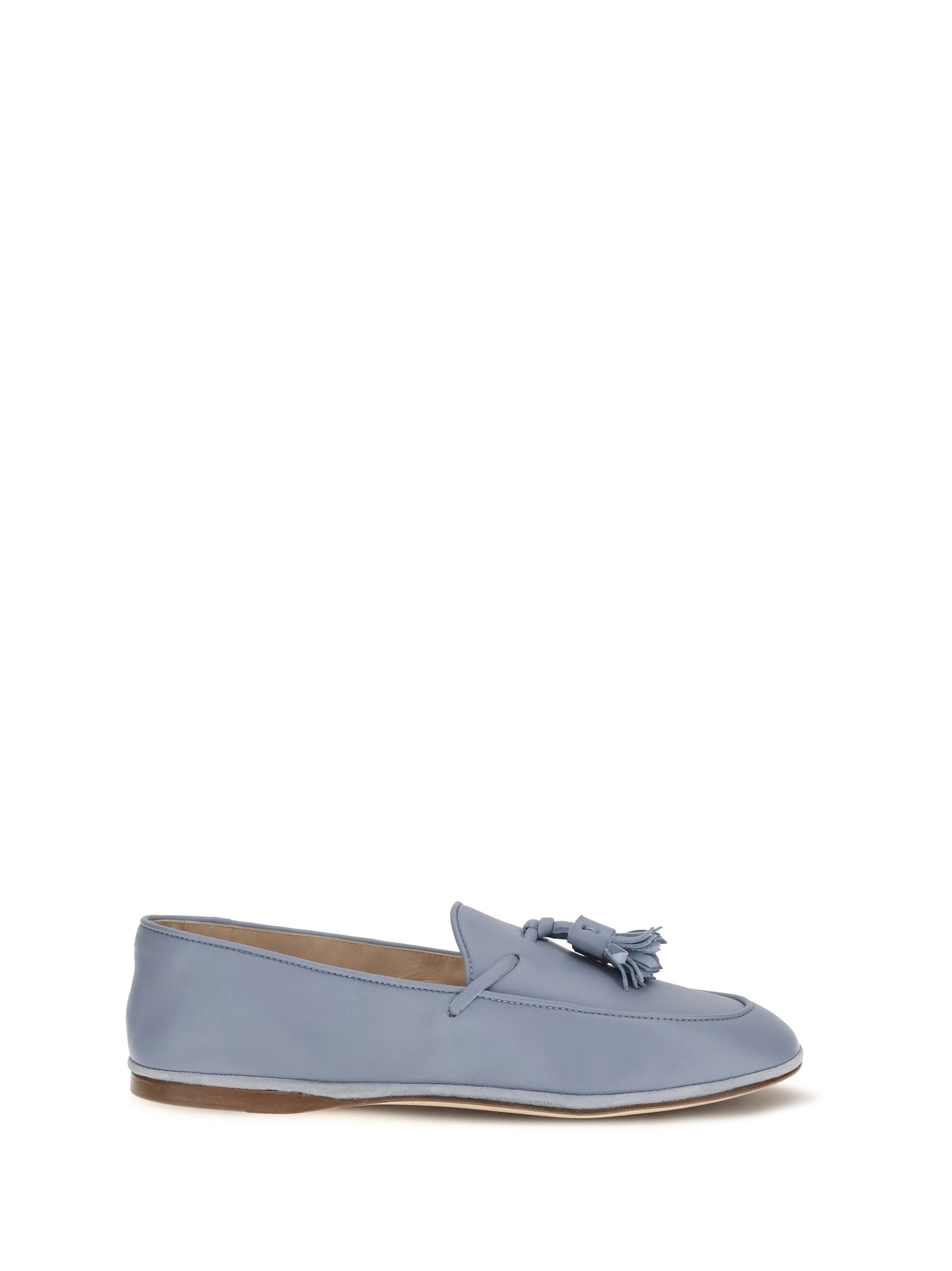 Tassel Loafers Light Blue Calf Leather
