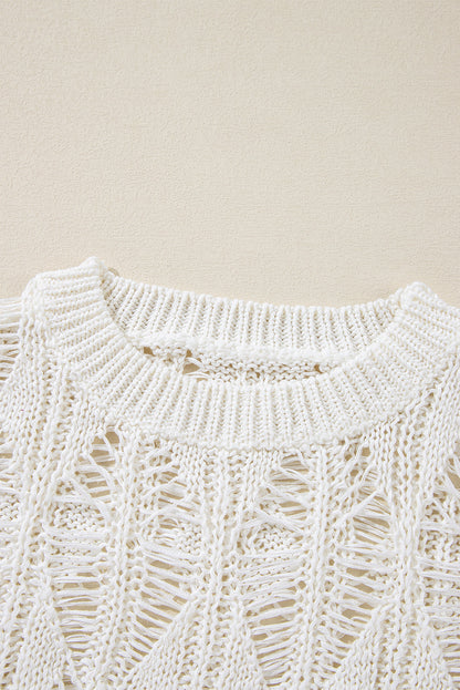 Threaded Pear Olivia Crochet Loose Fit Sweater