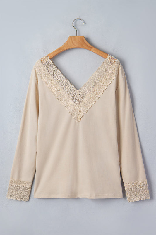Threaded Pear Dakota Patchwork Pullover top Long Sleeve Top