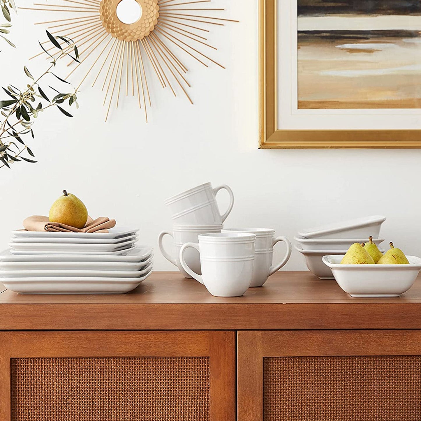 Jay Companies Madelyn Square 16-Piece Dinner Set