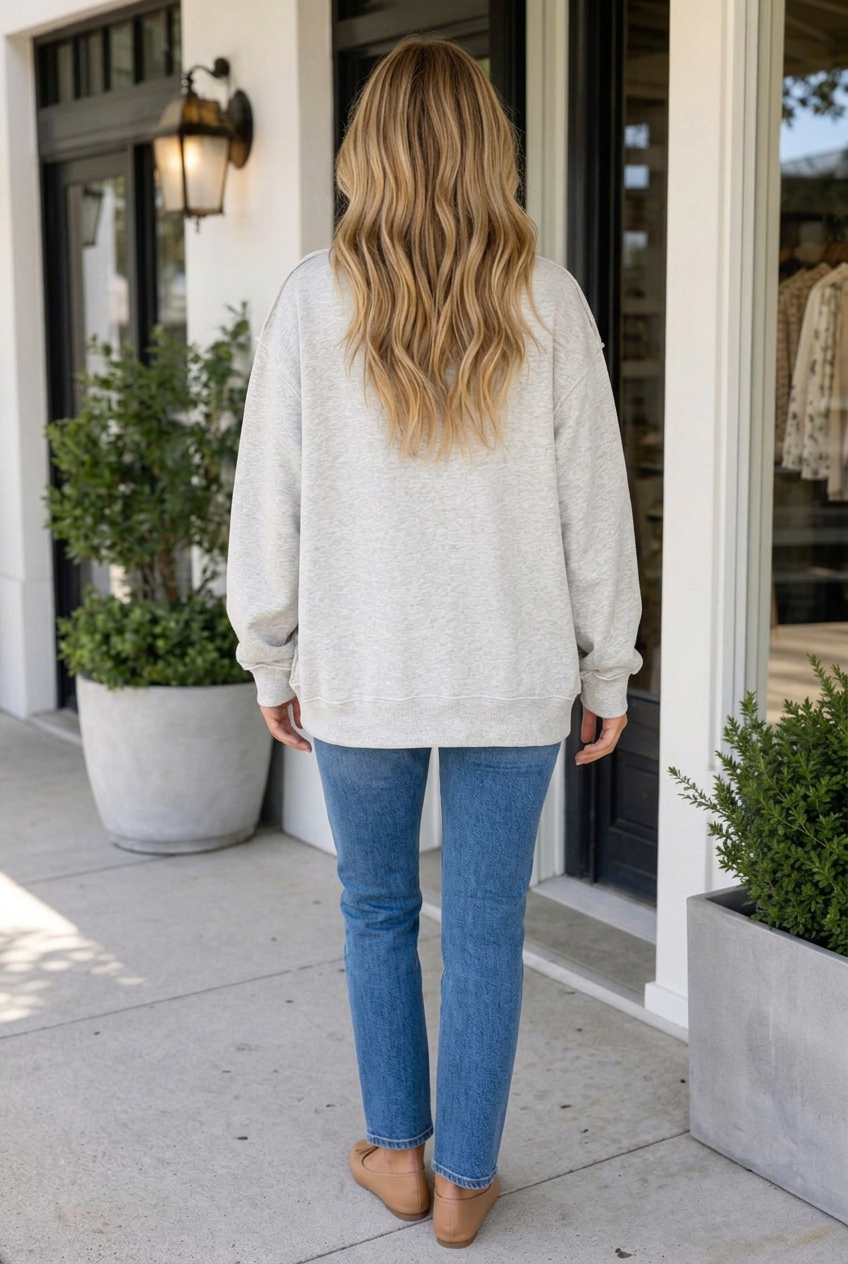 Threaded Pear Regeena Mock Usa Slogan Pullover