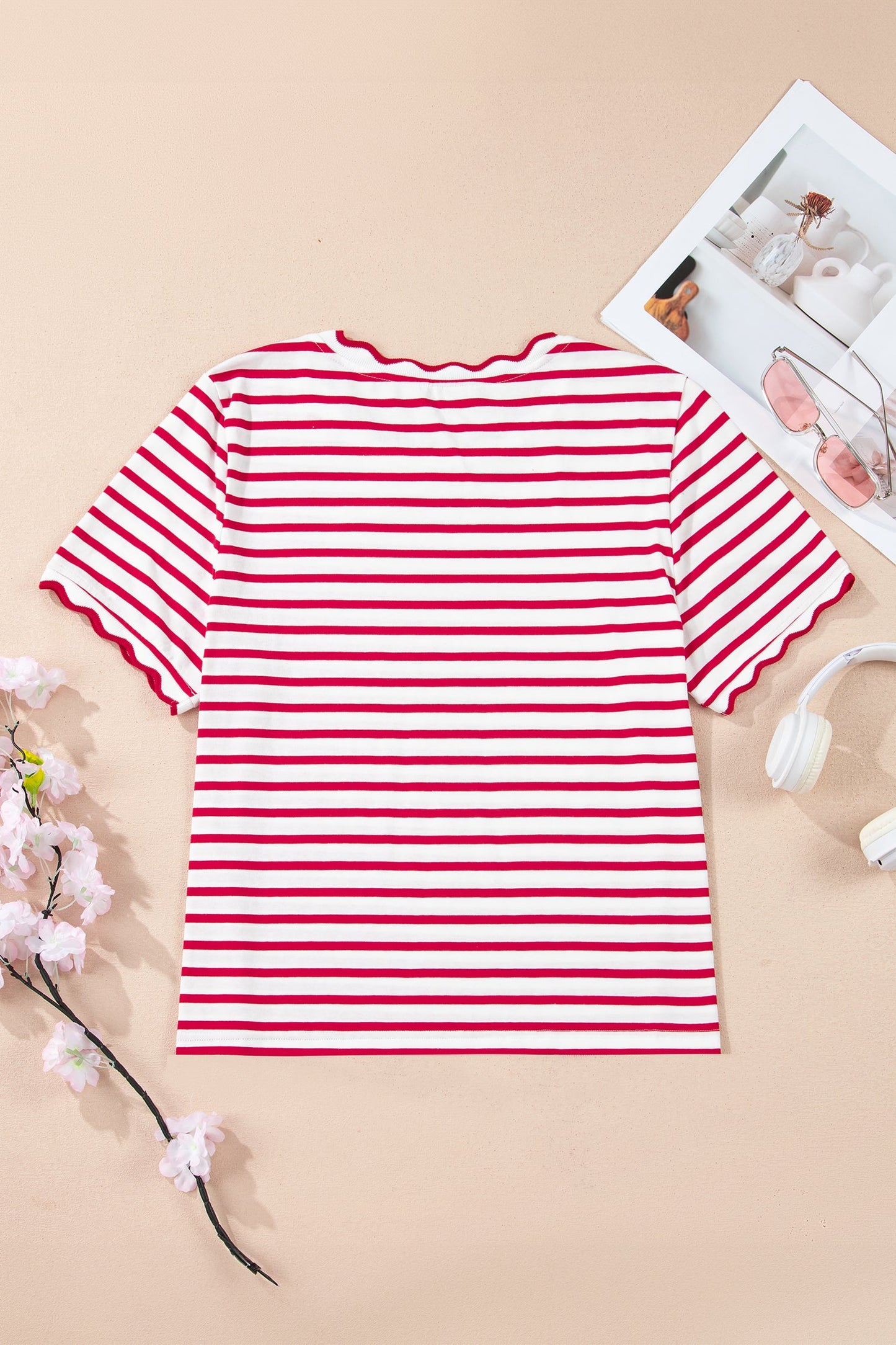 Threaded Pear Royalty Scalloped Trim T Shirt
