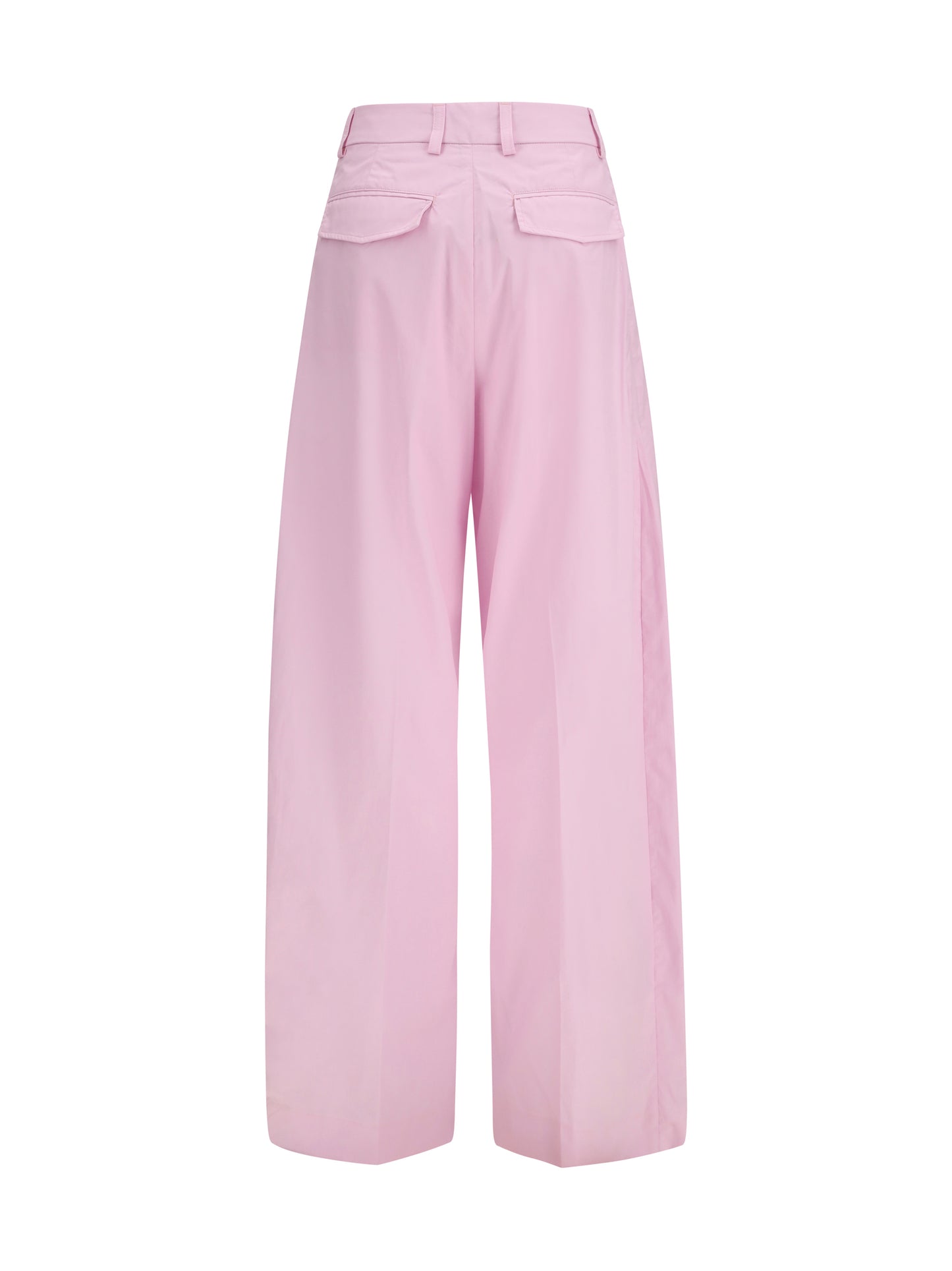 Wide-Leg Cotton Pants Pink