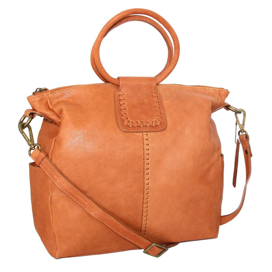 Nino Bossi Tonya's Ring Leather Tote - Cognac