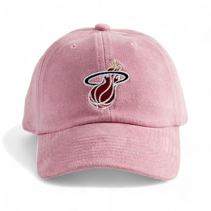 Mitchell & Ness Men's NBA Suede Dad Strapback Hwc Heat Pink